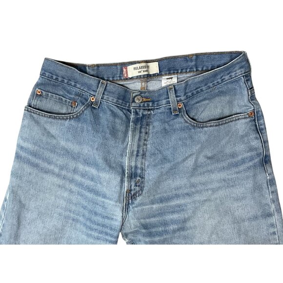 Levi's 550 Relaxed Fit Jeans 38 x 34 Light Wash 100% Cotton Denim Distressed - Picture 5 of 6